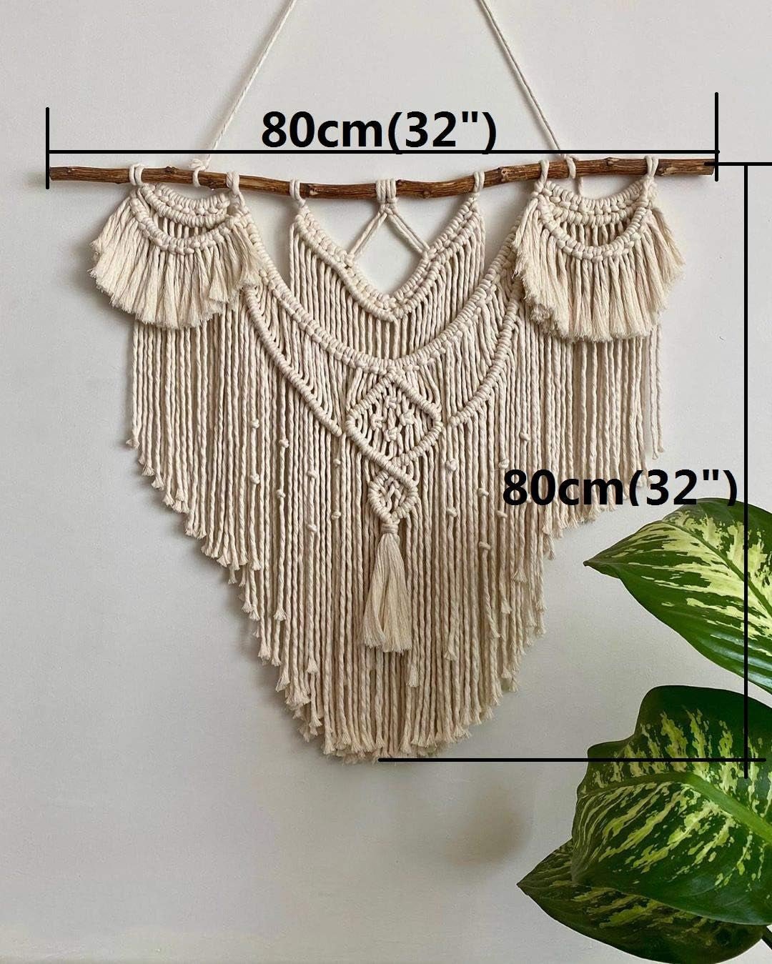 Grande tapisserie bohème naturelle en bois flotté au dessus de la tête de lit Accueil - Accessoires et Décoration Naty Shop