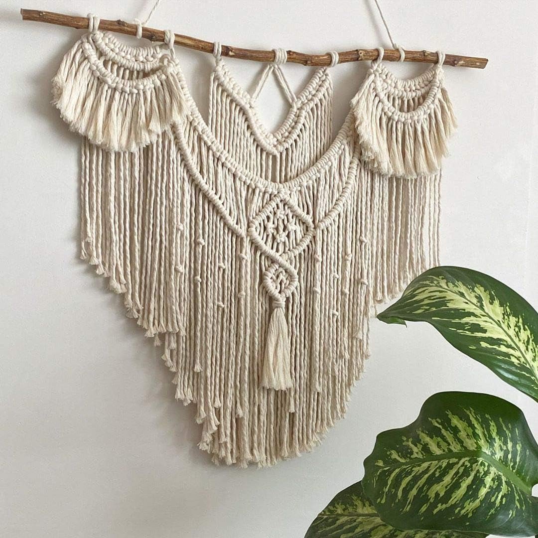 Grande tapisserie bohème naturelle en bois flotté au dessus de la tête de lit Accueil - Accessoires et Décoration Naty Shop