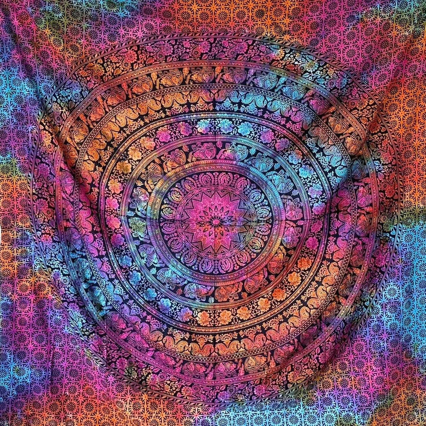 Tapisserie momomus mandala hippie ou psychédélique xxl Accueil - Accessoires et Décorations Naty Shop Multicolore 16 230L X 210B Cm
