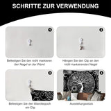 Tapisserie noir blanc arbre vie tapisserie phases lune Maison - Accessoires et Décorations Naty Shop