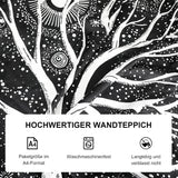 Tapisserie noir blanc arbre vie tapisserie phases lune Maison - Accessoires et Décorations Naty Shop