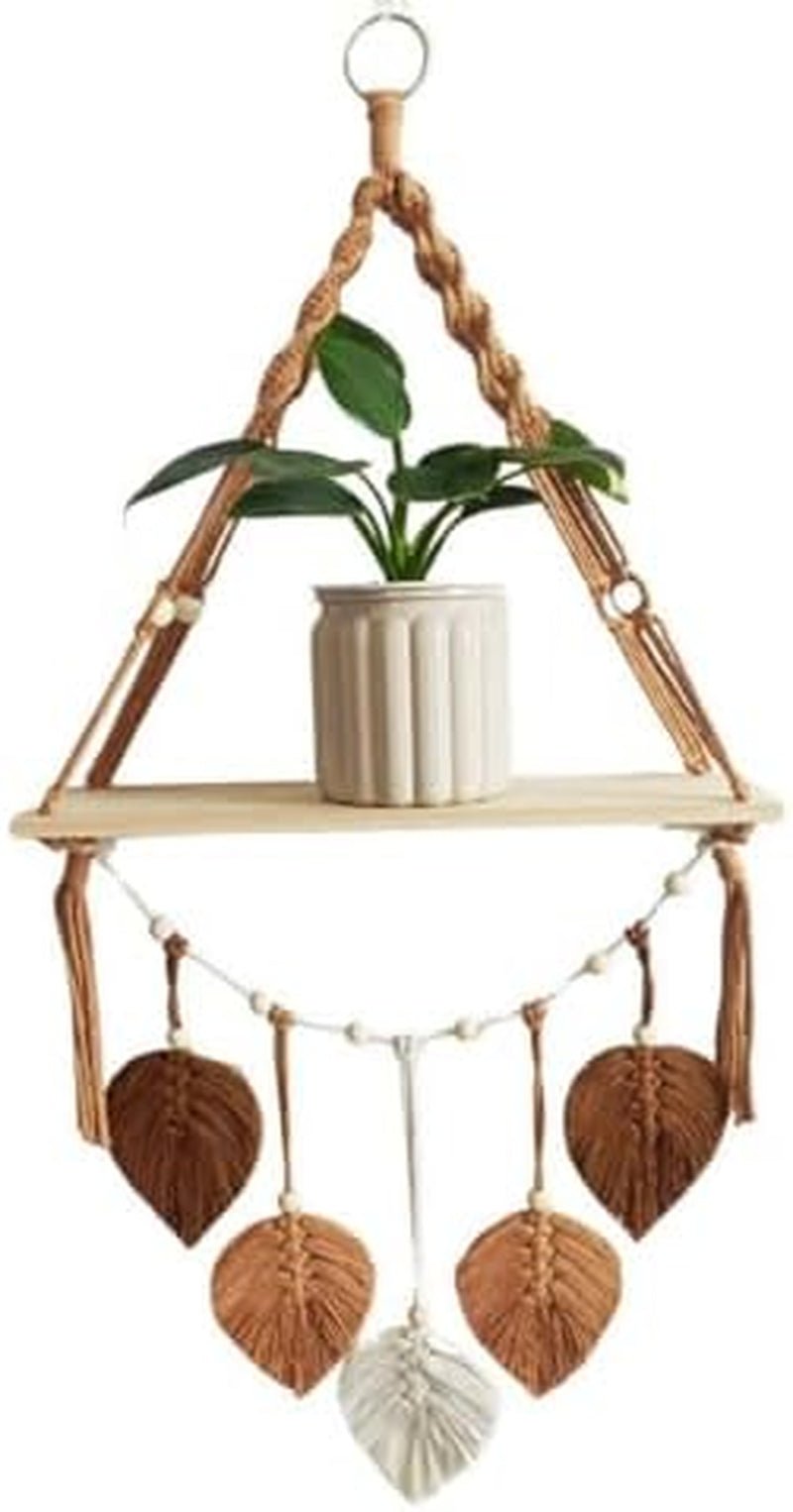 Tapisserie étagère en bois guirlande feuilles tressées Accueil - Accessoires et Décorations Naty Shop Default Title