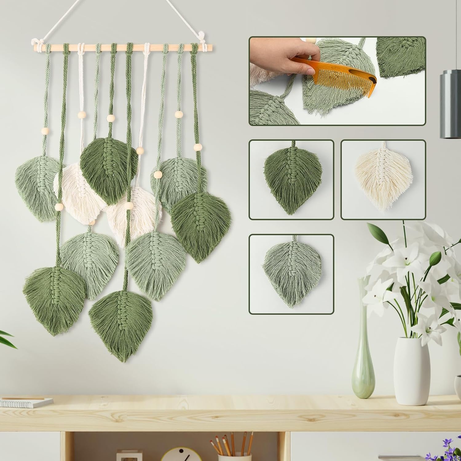 Décoration de fenêtre style tapisserie 40cm vert Accueil - Accessoires et Décorations Naty Shop