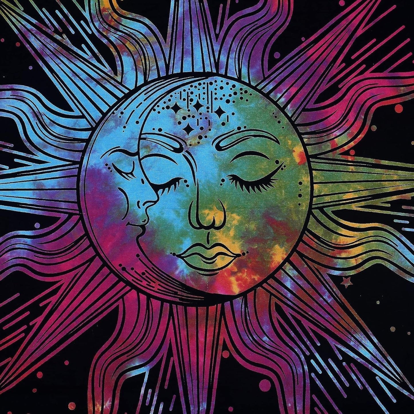 Tapisserie soleil lune étoile spirituel asthétique arc-en-ciel coton Maison - Accessoires et Décorations Naty Shop