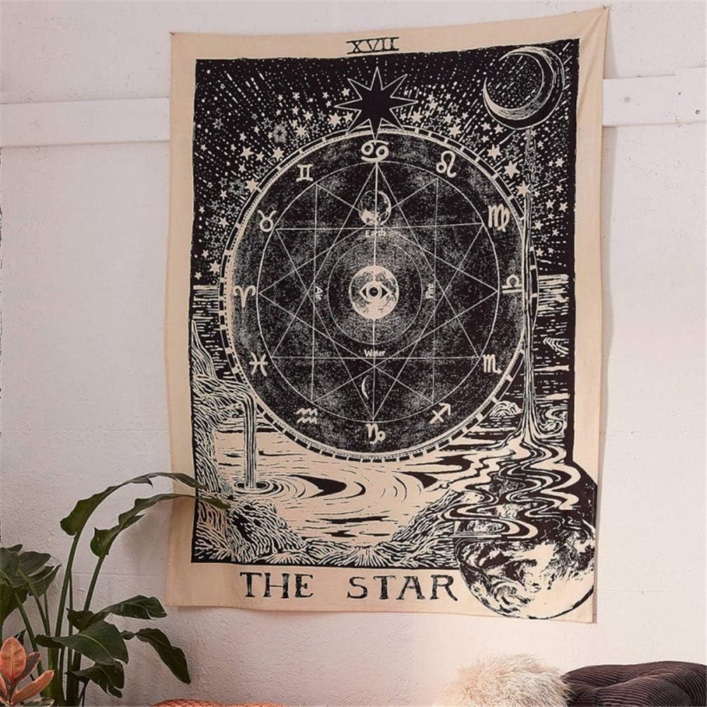 Tapisserie Tarot Soleil Accueil - Accessoires et Décorations Naty Shop Bleu, blanc 150L X 129B Cm