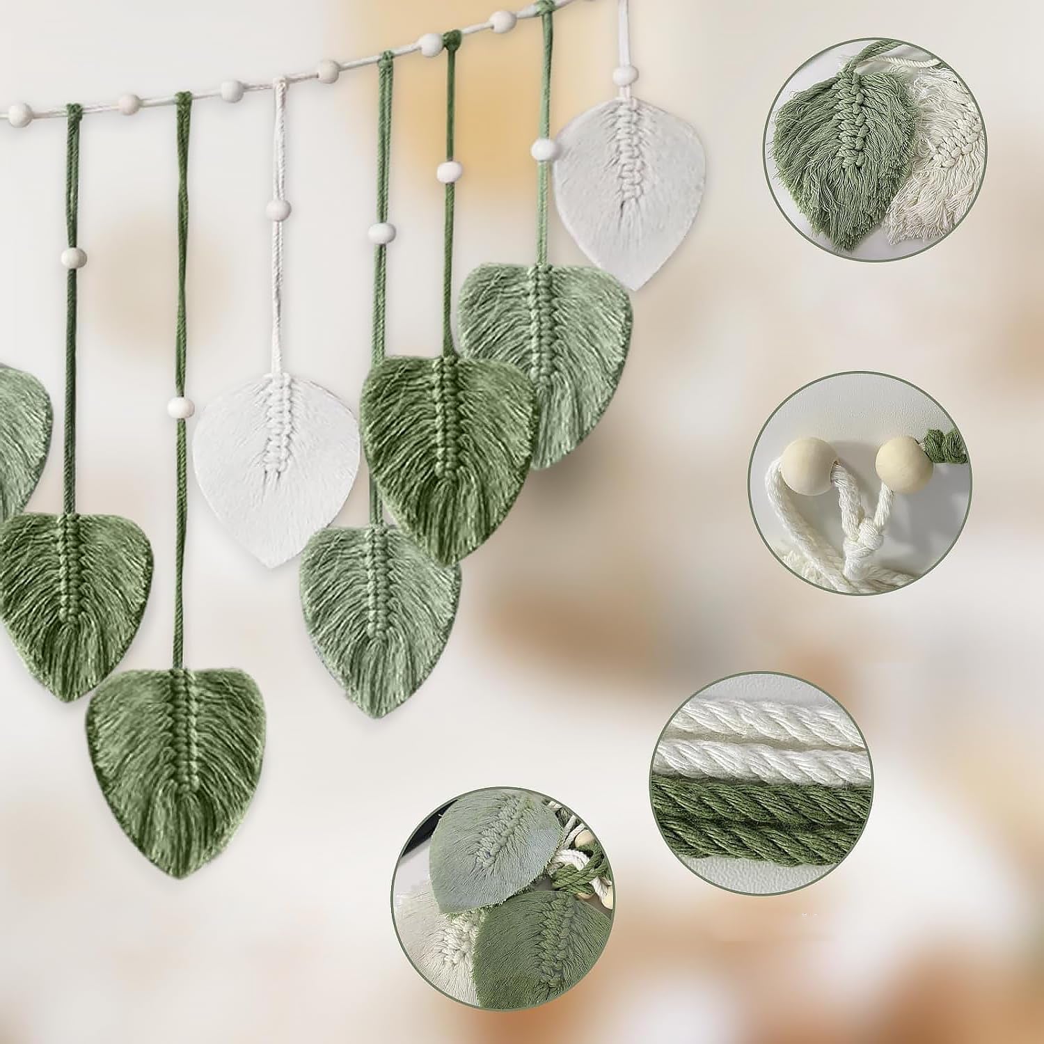 Tapisserie suspension décoration feuilles tissées Accueil - Accessoires et Décorations Naty Shop