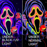 Tapisserie tapisserie horreur visage blacklight fantômes réactif Accueil - Accessoires et Décorations Naty Shop