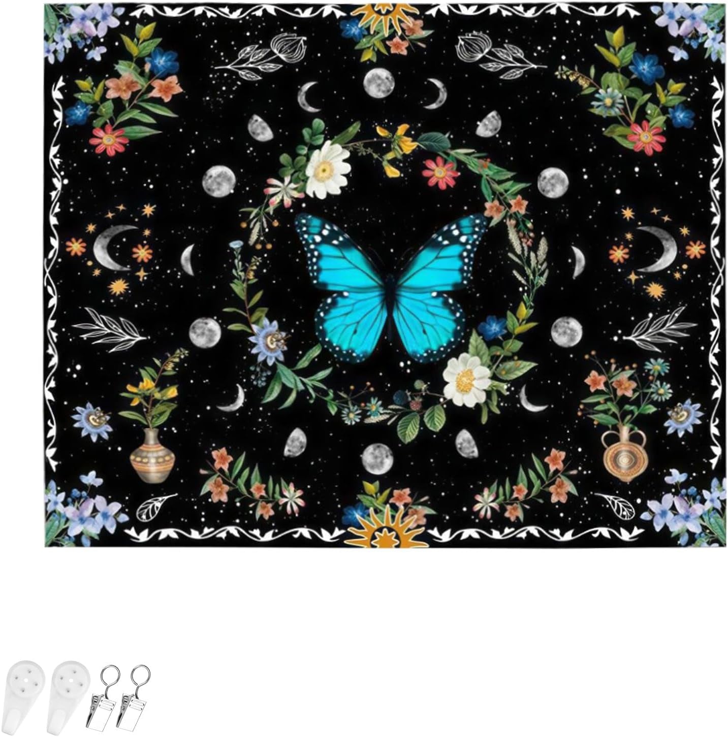 Tapisserie tapisserie papillons verts tissu brossé Accueil - Accessoires et Décorations Naty Shop Papillon vert