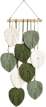 Tapisserie tapisserie perles de bois feuilles vertes manuelle Accueil - Accessoires et Décorations Naty Shop Default Title