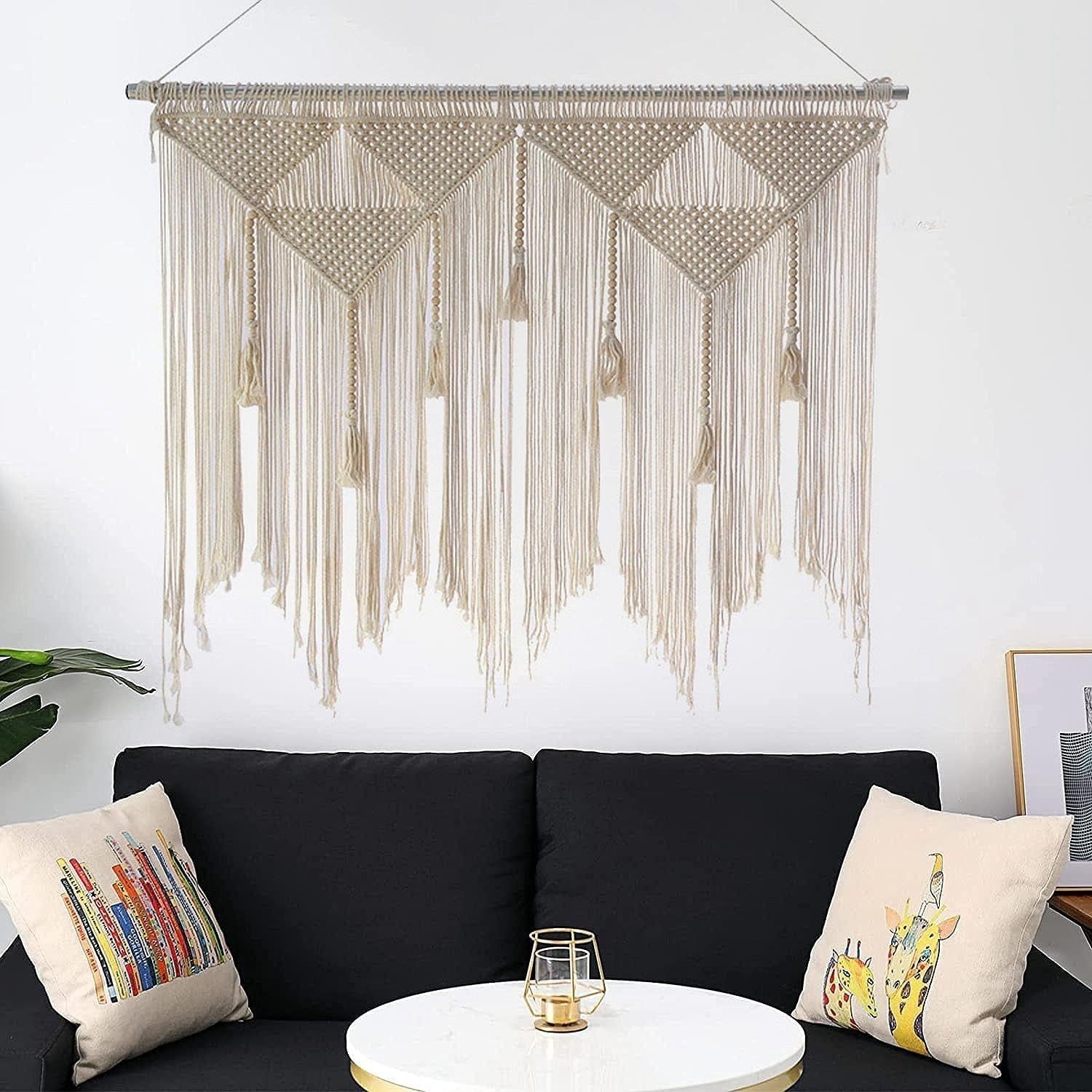 Tapisserie de porte tissée beige gland chambre balcon Maison - Accessoires et Décorations Naty Shop Default Title
