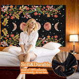 Yisumei tapisserie esthétique lune fleurs noir taille Accueil - Accessoires et Décorations Naty Shop