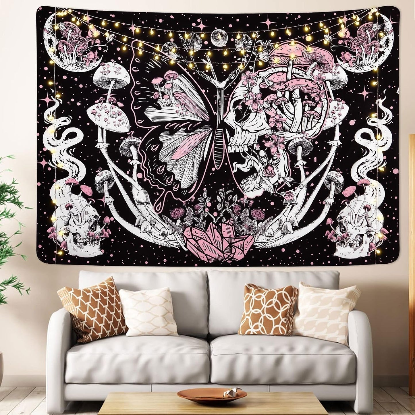Tapisserie yrendenge papillons squelette champignons maison étoiles lune Casa - Accessoires et Décorations Naty Shop