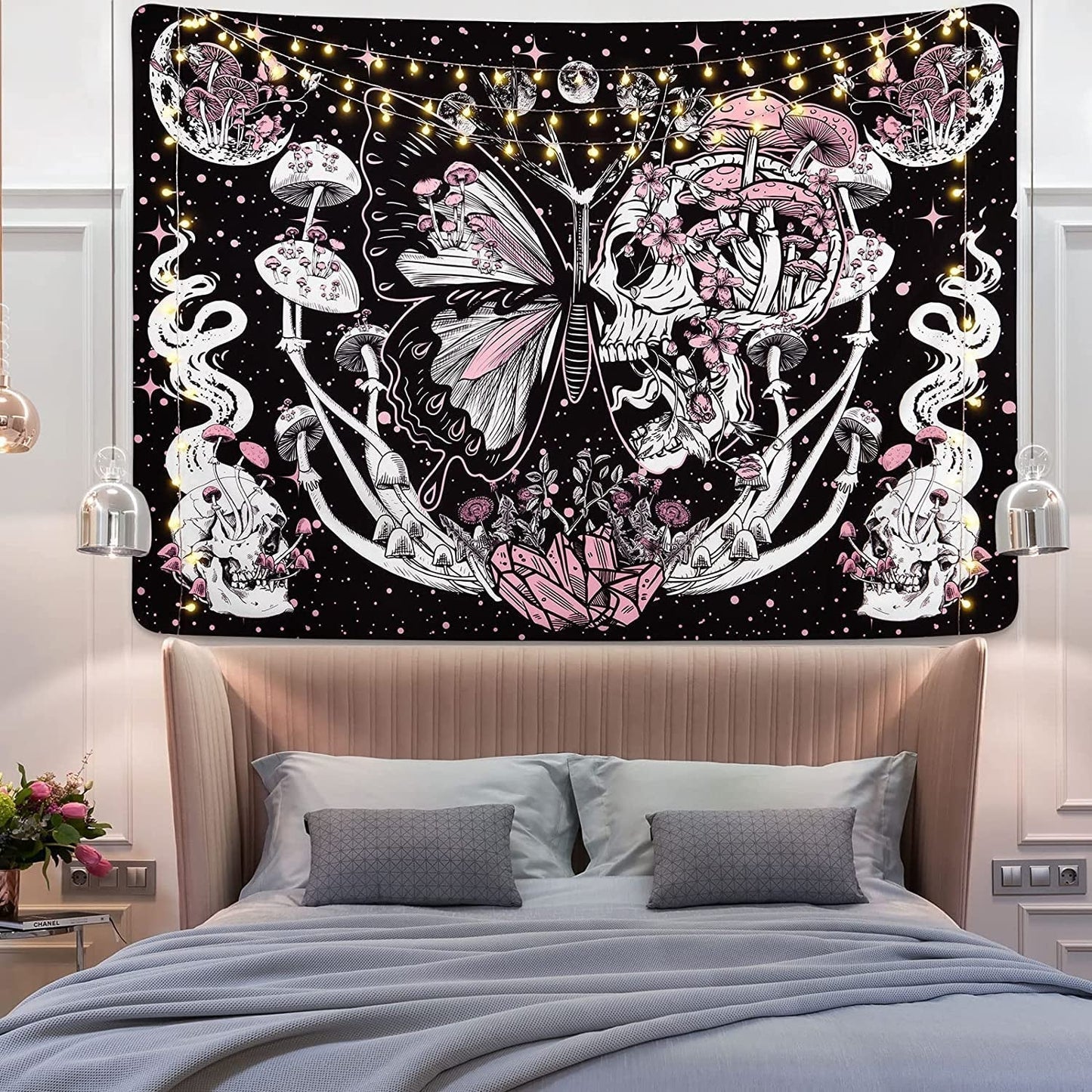 Tapisserie yrendenge papillons squelette champignons maison étoiles lune Casa - Accessoires et Décorations Naty Shop