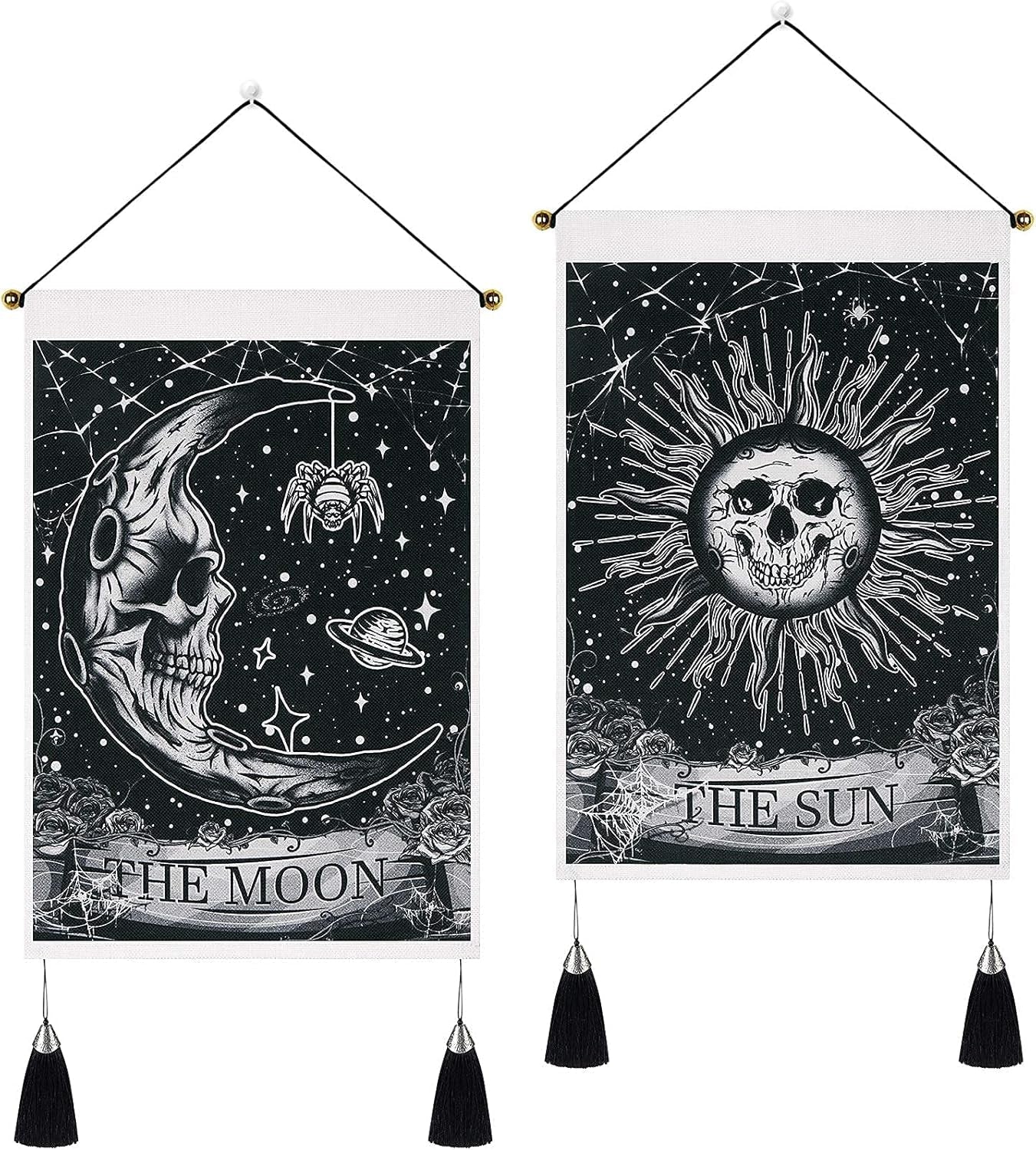 tapisserie yugarlibi 2pcs petites tapisseries suspendues lune et soleil Accueil - Accessoires et Décorations Naty Shop Gothique 35X50 Cm