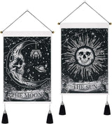 tapisserie yugarlibi 2pcs petites tapisseries suspendues lune et soleil Accueil - Accessoires et Décorations Naty Shop Gothique 35X50 Cm