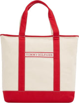 TOMMY HILFIGER Femme Th Summer Canvas Tote Aw0aw17421 Sac fourre-tout Sacs Femme Naty Shop Rouge (primaire rouge)