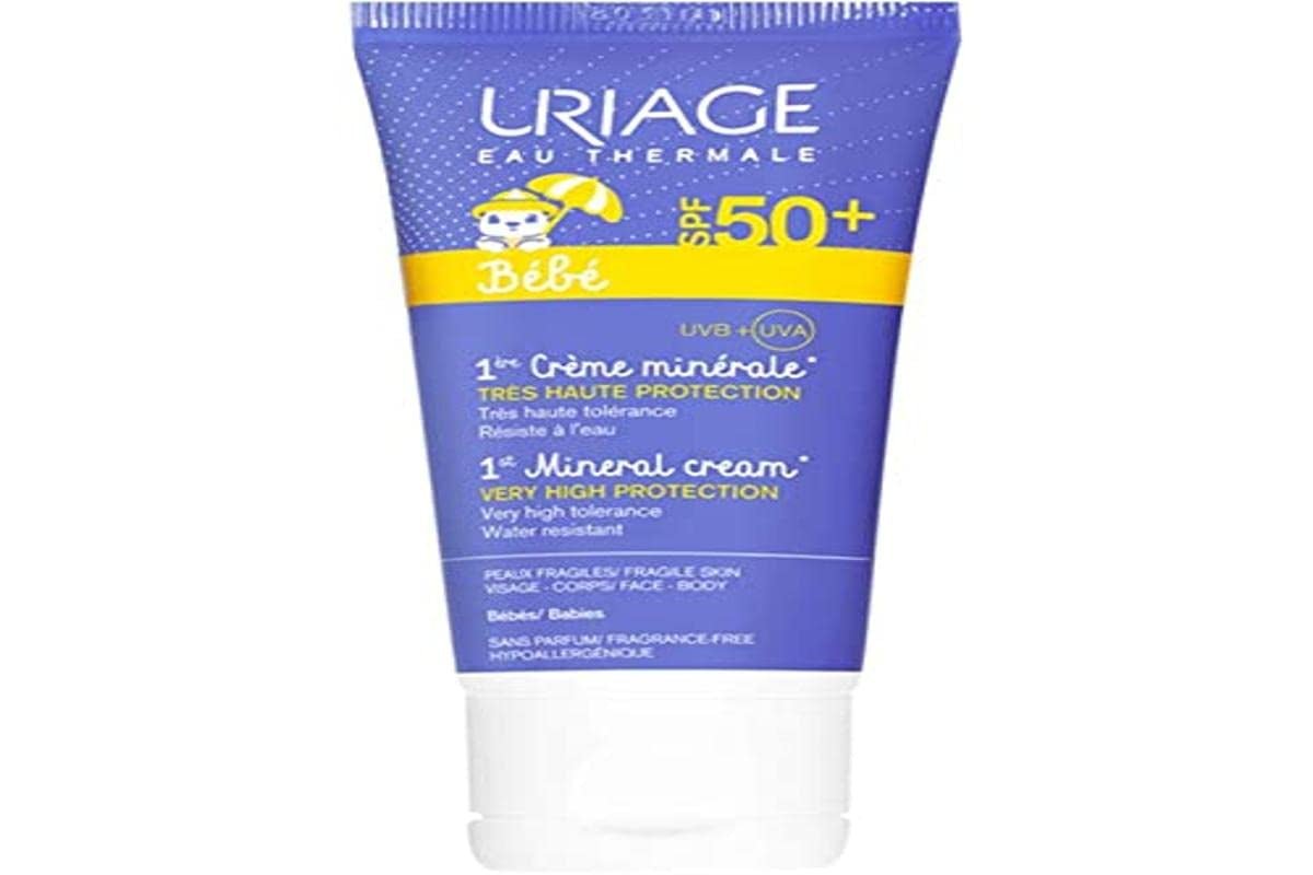 Uriage Bébé Crème Minérale SPF50+ Protection Solaire, 50 ml Enfants - Bain et Soin Naty Shop 50 Ml (1 paquet)