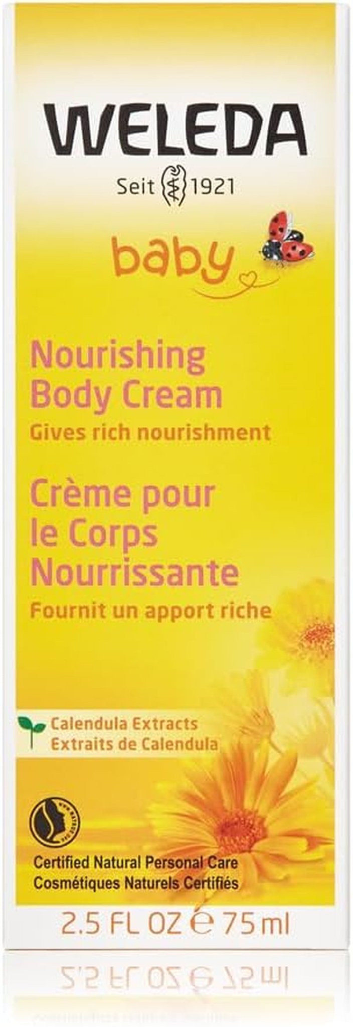 WELEDA Crème de Soin Bébé Calendula Bio Corps & Visage 75 ml - Crème visage / crème pour la peau pour cosmétiques naturels à l'huile de sésame et à la lanoline pour le soin des peaux sèches. Crème de soin hydratante pour bébés et enfants Enfants - Bain et Soin Naty Shop