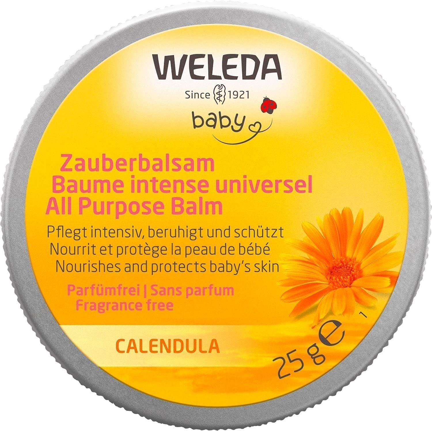WELEDA Baume Magique Bébé Calendula Bio - Baume universel de cosmétique naturelle visage et corps pour soigner et apaiser la peau et les lèvres sèches. Baume riche universel pour bébés et enfants (1x 25g) Enfants - Bain et Soin Naty Shop