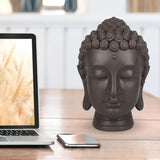 Zen'Light - Statuette tête de Bouddha - Décoration pour le zen, la méditation et le feng shui - Cadeau pour une ambiance relaxante et spirituelle - Statuette de Bouddha - Hauteur : 20 cm - Couleur : vert/marron Statuettes et sculptures Naty Shop