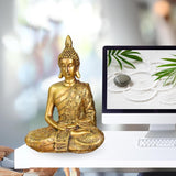 Zen'Light - Statuette tête de Bouddha Sanci - Décoration pour le zen, la méditation et le feng shui - Cadeau pour une ambiance relaxante et spirituelle - Statue de Bouddha - Hauteur : 18 cm - Couleur : or Statuettes et sculptures Naty Shop