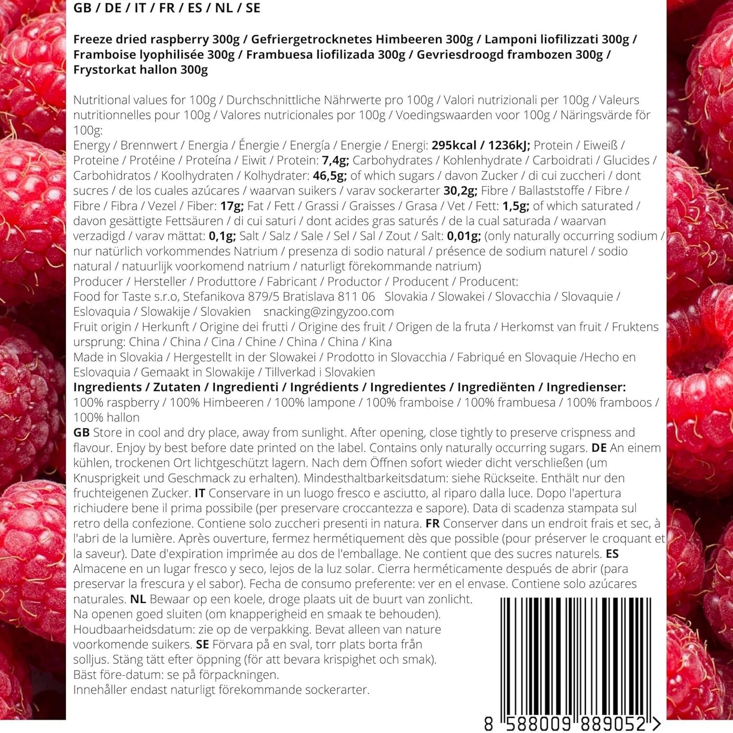 Framboises lyophilisées Morceaux cassés | XL 300g Fruits secs lyophilisés | Framboises séchées Sans gluten Fruits lyophilisés | Fruits lyophilisés | Framboise lyophilisée Produits déshydratés Naty Shop